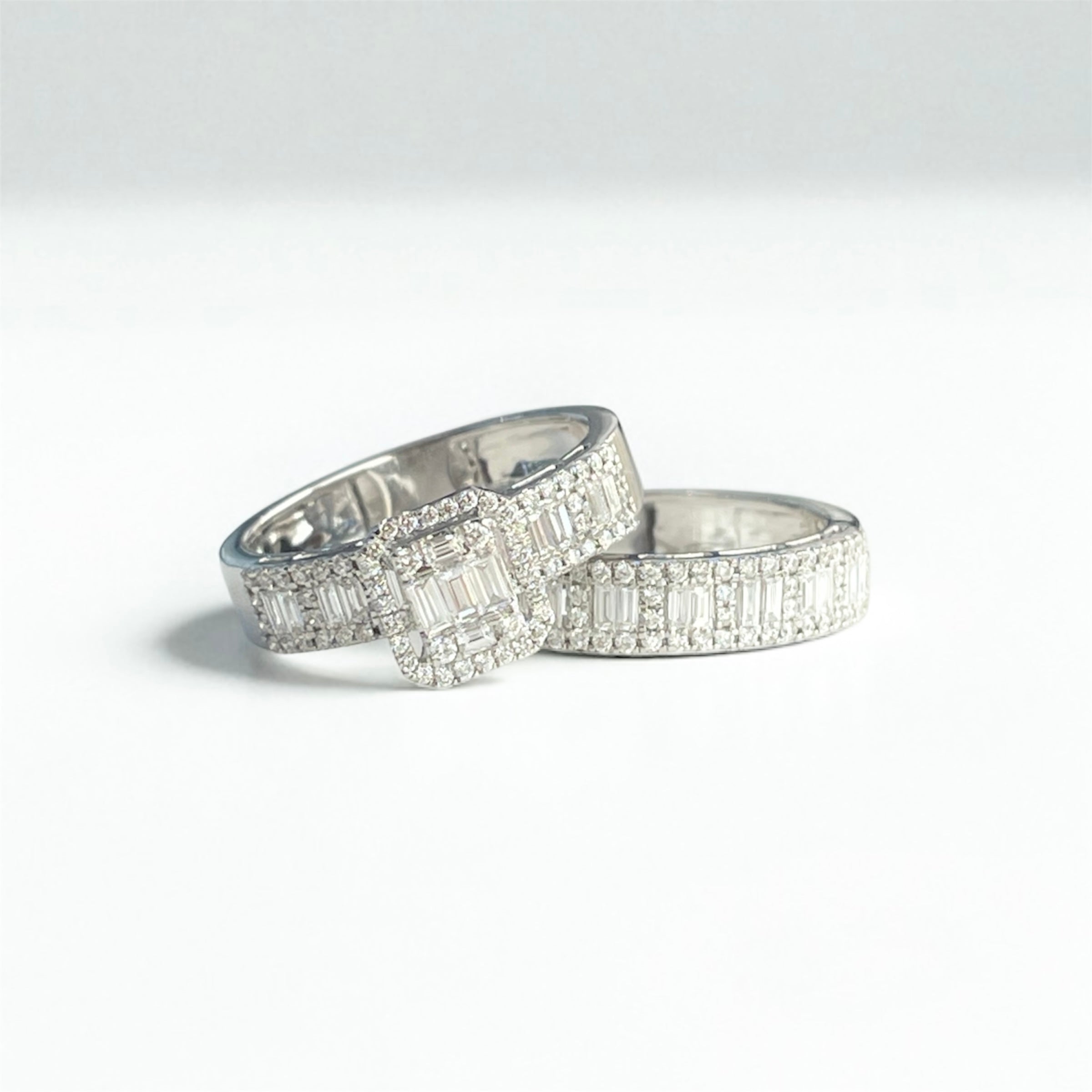 White Gold Diamond Twin Ring