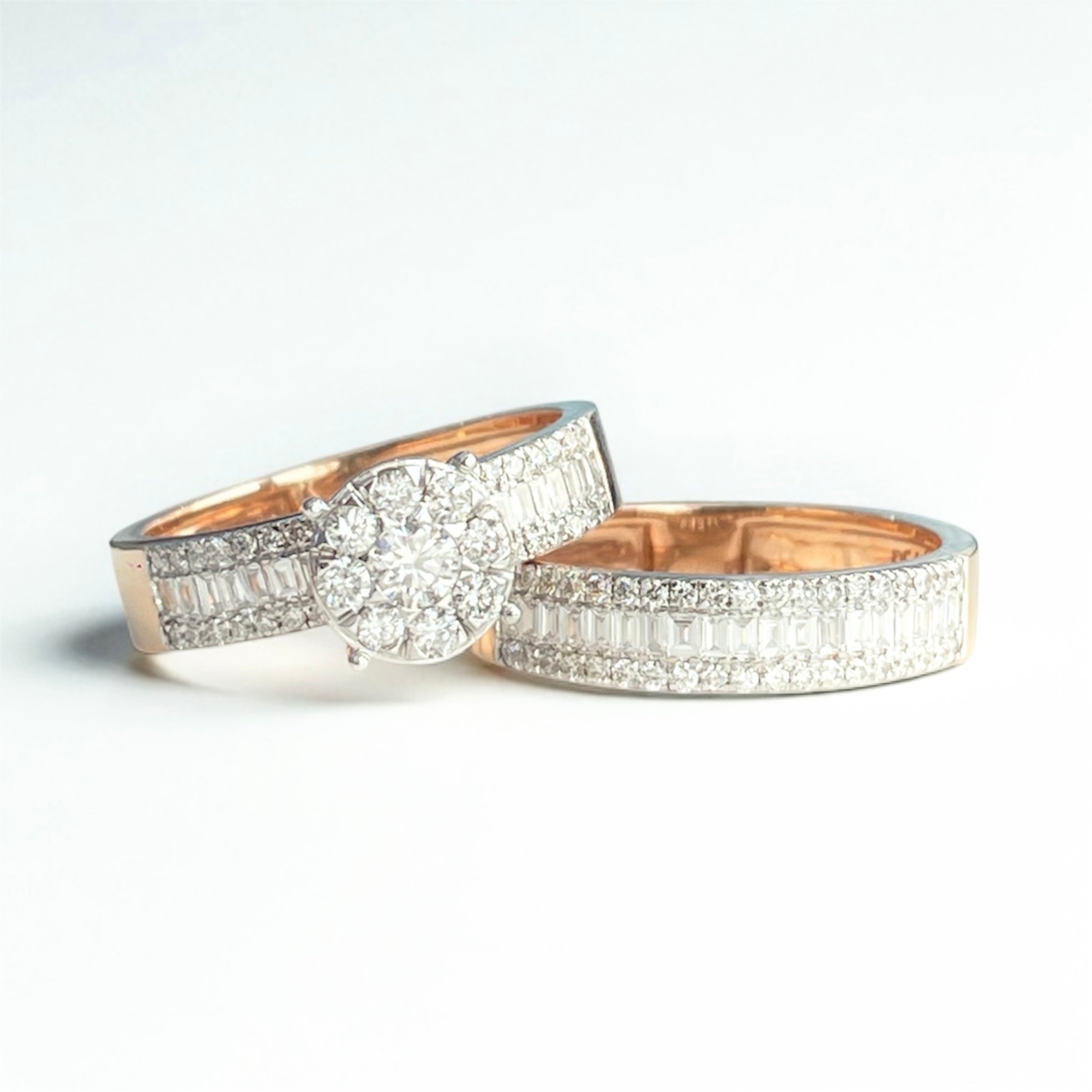 Rose gold Diamond Twin Ring