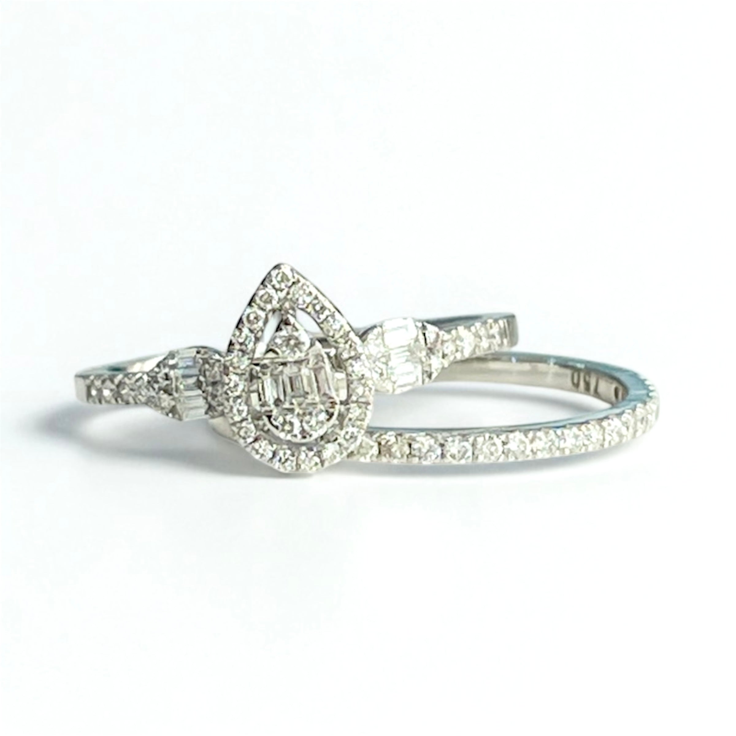 White Gold Diamond Twin Ring