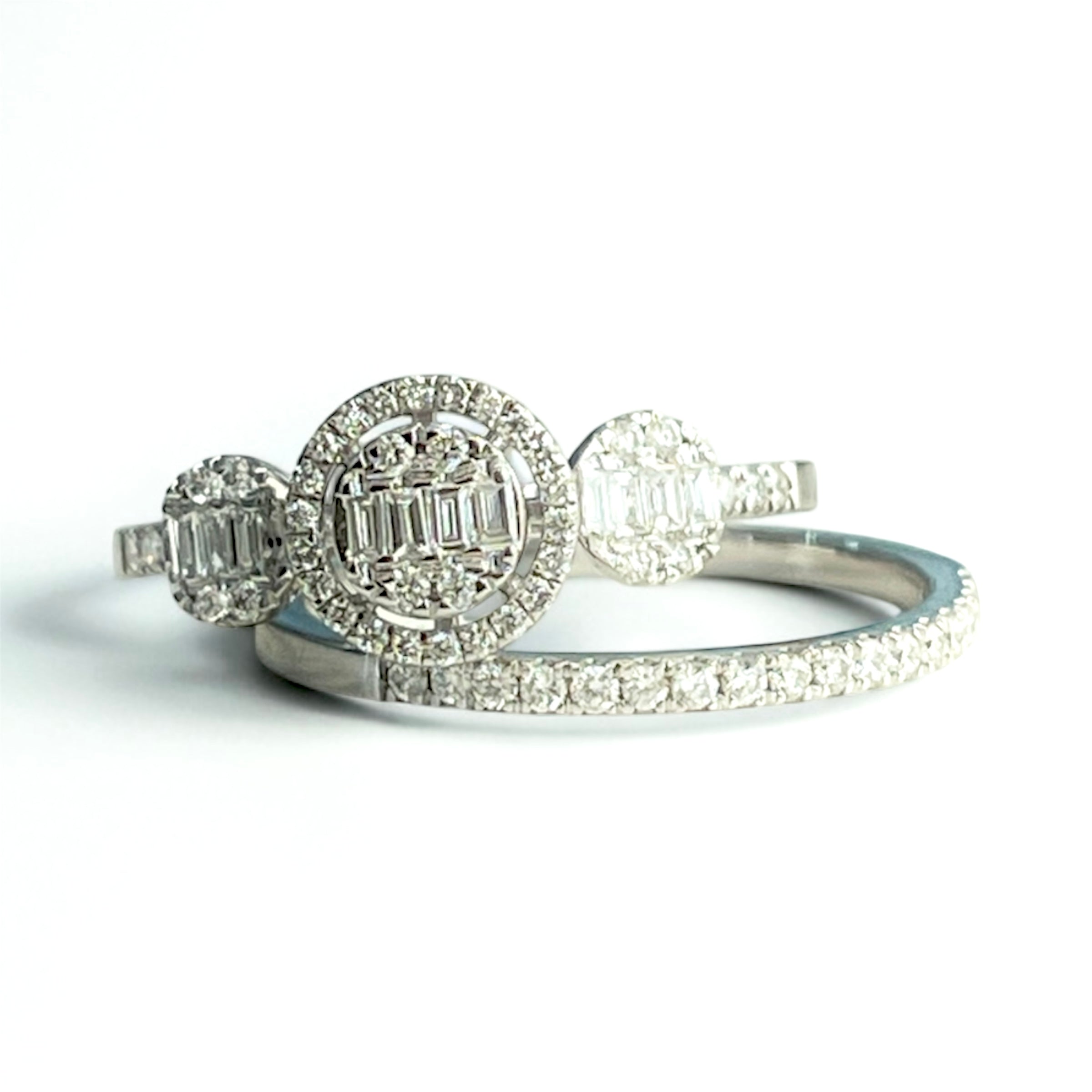 White Gold Diamond Twin Ring