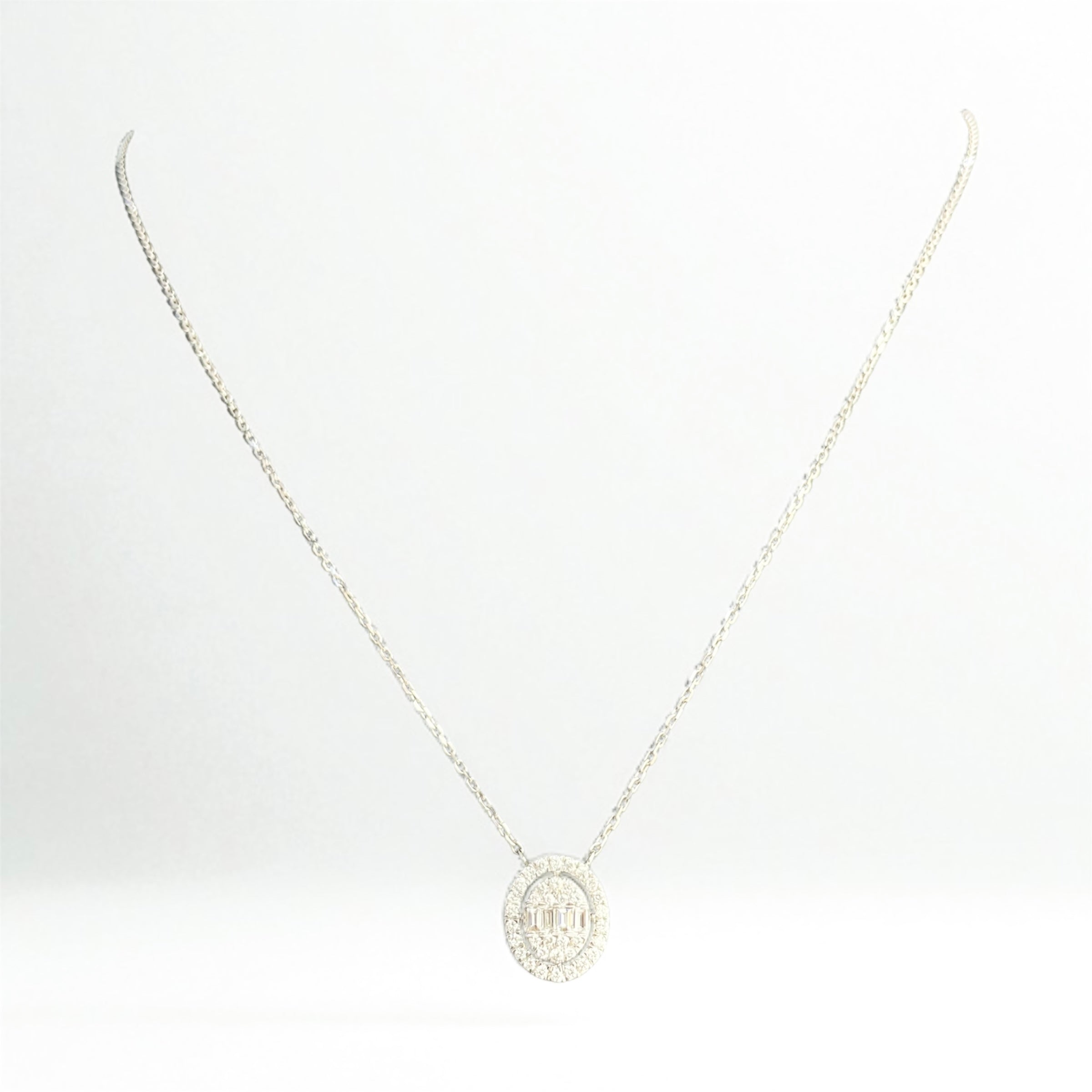 Oval-Cut Diamond Pendant
