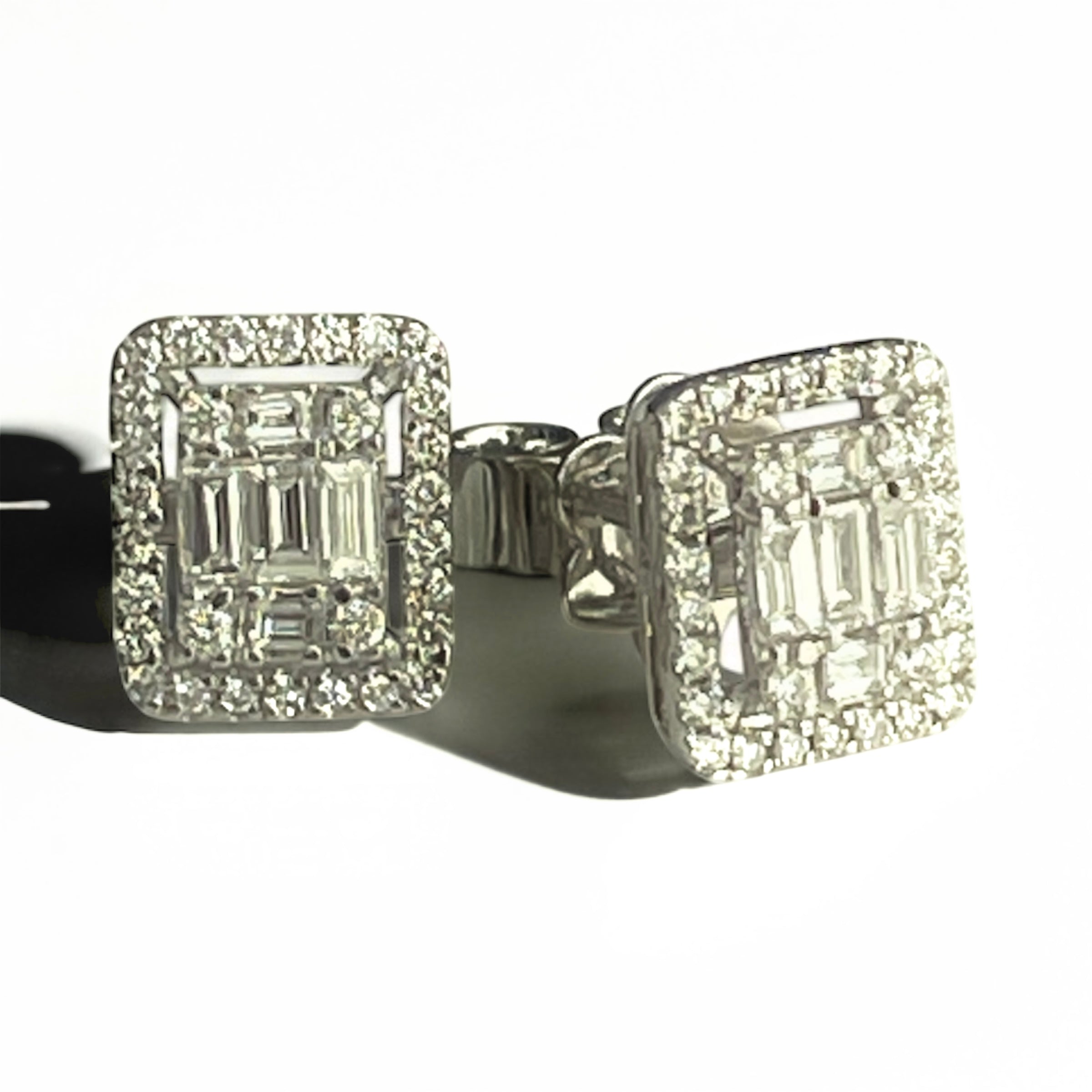 Emerald-Cut Diamond Earring
